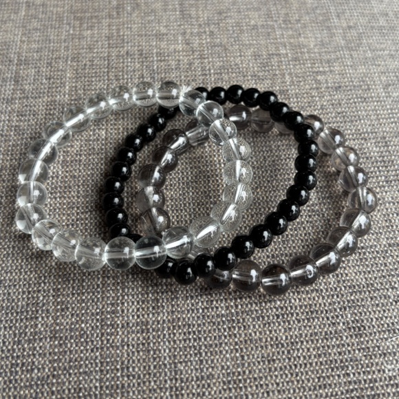 Glass Beaded Stretch Boho Bracelets - Set of 3 - Picture 3 of 3